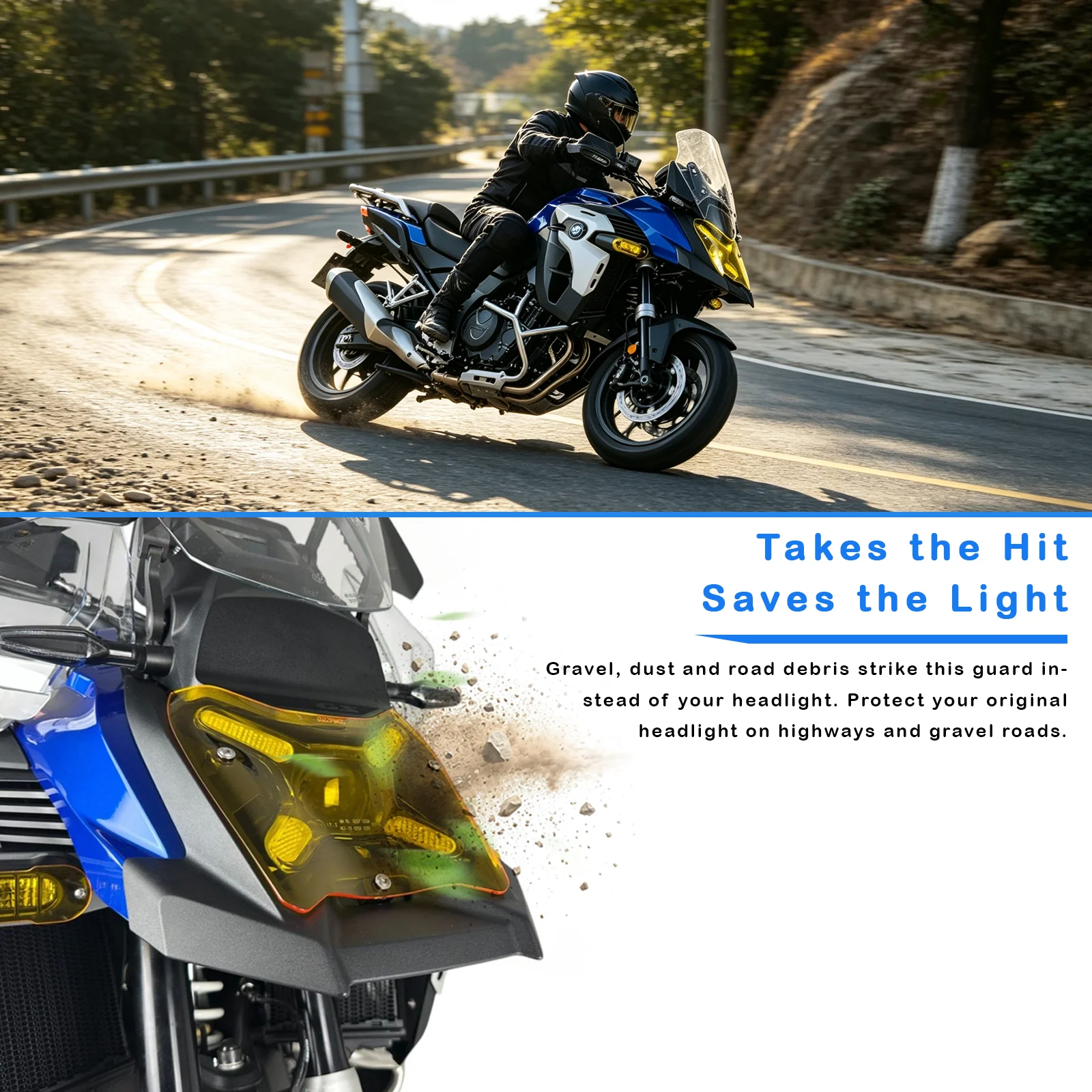 Motorcycle PMMA Headlight Lens Protector For BMW R1300 ADV R 1300GS Adventure 2025 2026 Yellow Clear Scratch Resistant