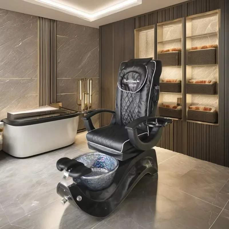 New Arrive Luxury Modern Style Pedicure Chair for Spa Massage Fashionable Wooden Salon Furniture Used for Foot Care