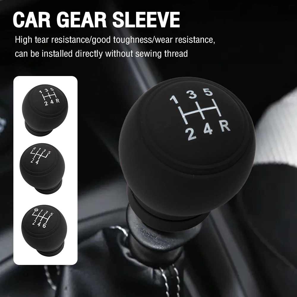 1pc Gear Shift Knob Silicone Cover Non-slip Universal Protect Top WaterProof Dustproof Lever Handle Skin Manual Shifter