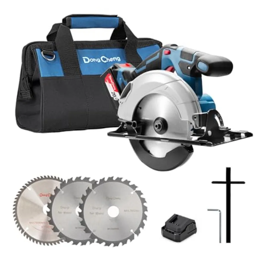 

Cordless Circular Saw 6-1/2-Inch 840W Cutting Depth 59mm 0-50° Adjustable with Dust Collection Adaptor 24T and 40T T