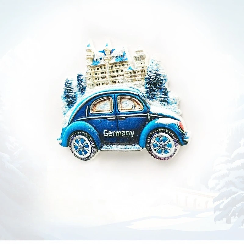German Beetle Car Fridge Magnet - 3D Travel Souvenir Cute Home Decor Vintage Auto Lover Gift Magnetic Refrigerator Sticker