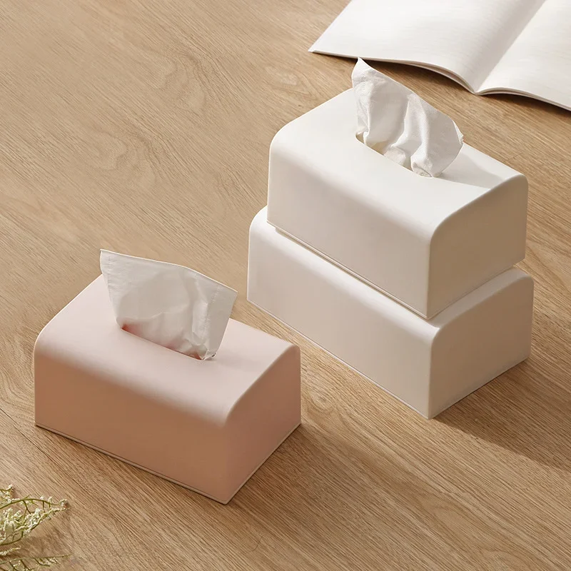 Tissue Box Cover Toilet Paper Box Solid Napkin Holder Case Simple Stylish Tissue Paper Dispenser Home CarOrganizer