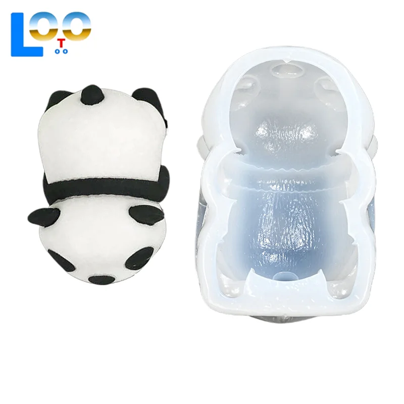 1pcs น่ารักแพนด้าพุดดิ้งแม่พิมพ์ซิลิโคนแม่พิมพ์น่ารักการ์ตูนเยลลี่เค้กเค้กแม่พิมพ์เค้กตกแต่งบ้านอุปกรณ์เบเกอรี่