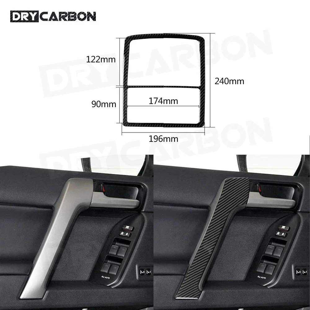 

For Toyota Land Cruiser Prado 2010-2018 Carbon Fiber Door Interior Handle Trim Cover Stickers Car Accessories