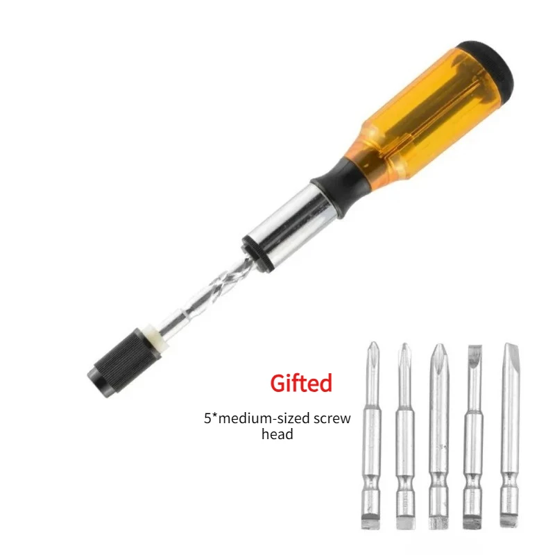 Hand-pressed Screwdriver Bit Set Multifunction Head Forward Reverse Push Semi-automatic Screw Driver Fast Portable Cross Slotted