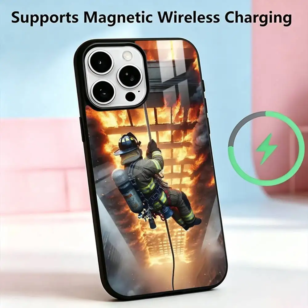 Firefighters Put Out F-Fires  Phone Case For iPhone17,16,15,14,13,12,11 Plus,Pro Allows magnetic wireless charging Gift