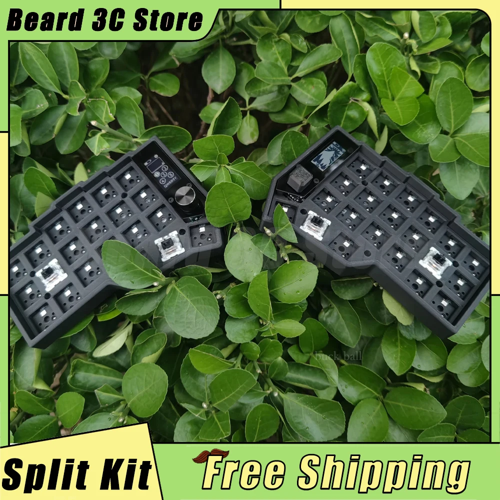 Corne Split Keyboard Kit With Knob Wireless Pcb Screen Hot Swap Rgb Mechanical Keyboard Kit Customized For Zmk No Switch Keycap