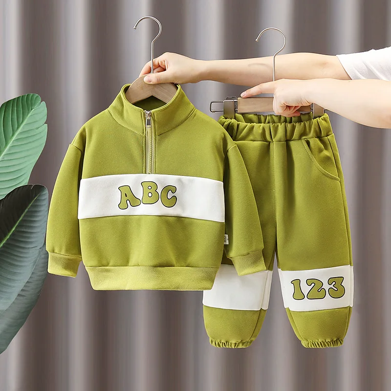

2025 new Spring Autumn Baby Boys Clothing Set Cotton Letter ABC Sweatshirt + Pants 2Pcs Suit For Kids Children Sport Outfits