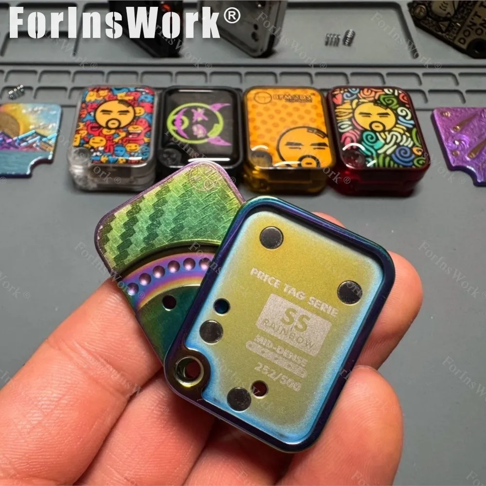 BPMODS EDC metka z ceną Fidget Toys stal nierdzewna kolorowa zielona Aurora akapit Push Slider wersja limitowana 500 sztuk