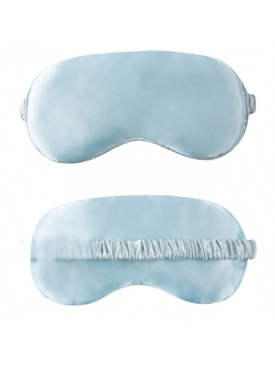 

Light Blue Silk Sleep Eye Mask For Fatigue Relief Travel Nap