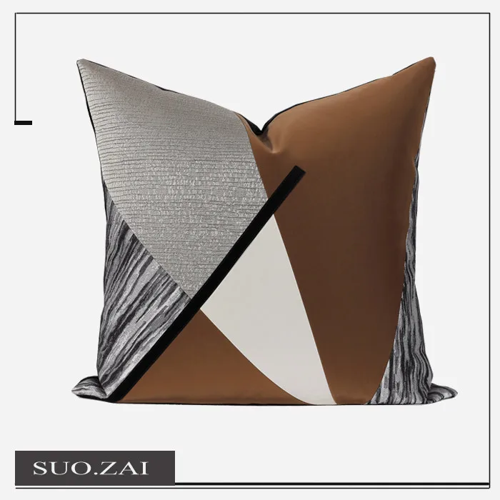 

Современная роскошная декоративная подушка для дивана, коричнево-кофейного цвета, с нерегулярным узором, для дома и декора, образец для демонстрационного зала