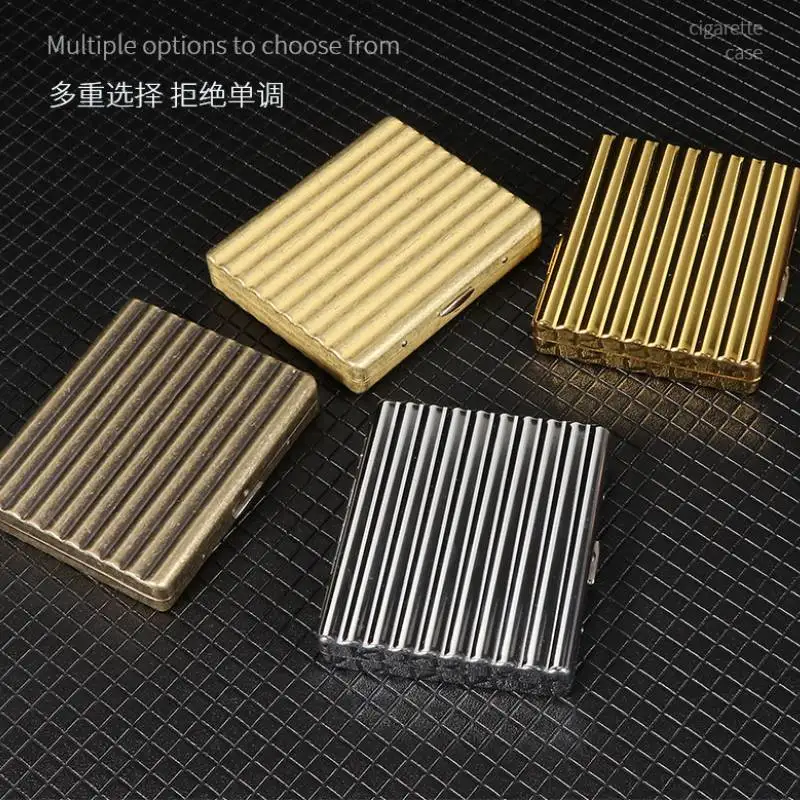 20 Thin Portable Cigar Cigarette Case Man Flip Cover Metal Cigarette Case Fits Cigar Tobacco Moisture-proof Storage Box Supplies