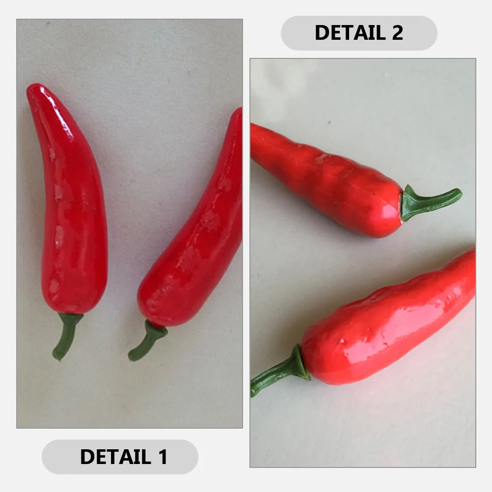 

60 Pcs Simulated Pepper Props Peppers Chili Decor Simulation Fake Vegetable Model