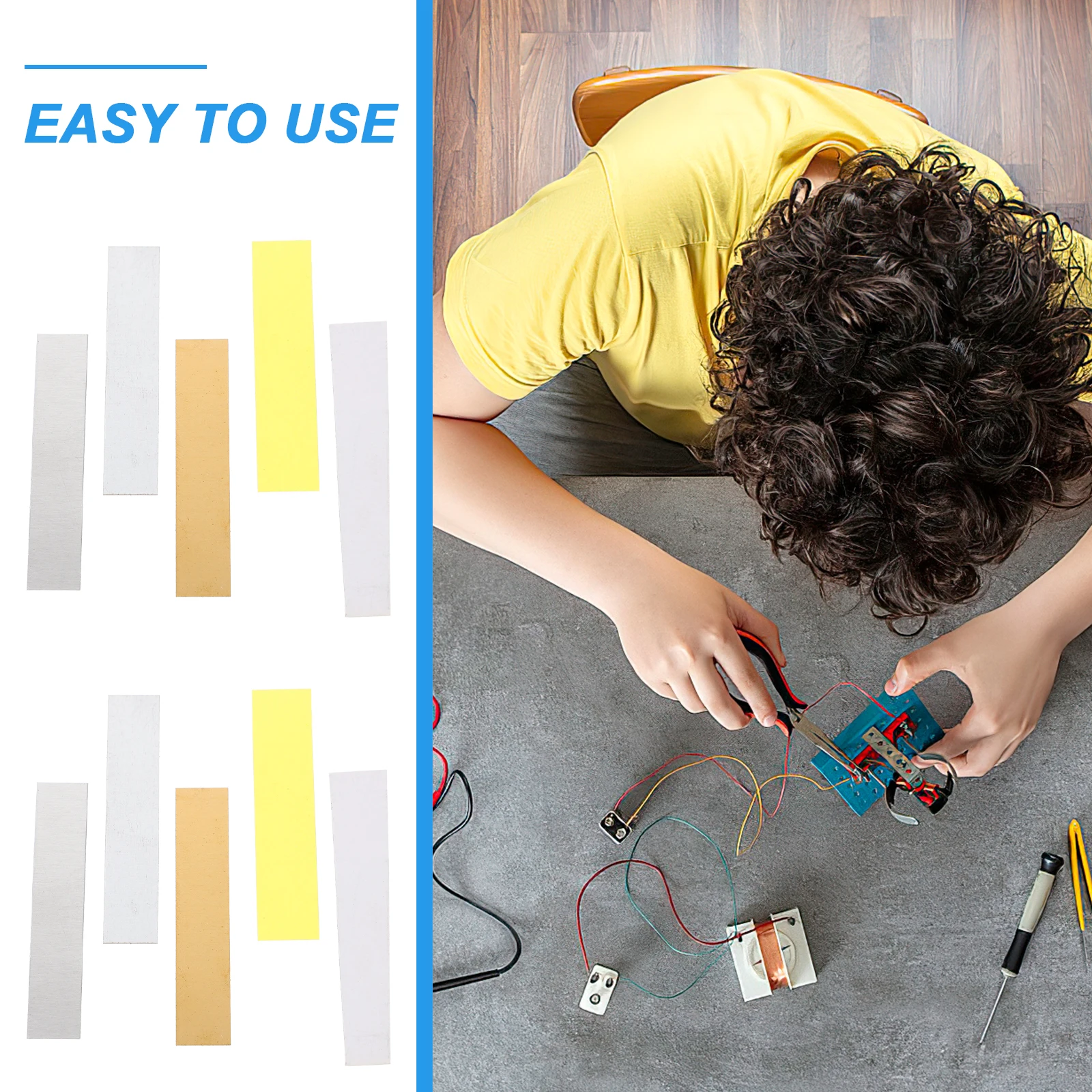 10 Pcs Conductive Material Copper Electrode Strips for Experiment Small Electrode Testing Practical Use Lightweight Portable