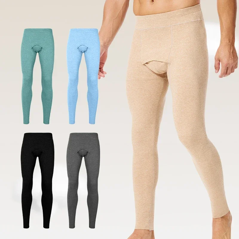 5PCS Men's winter thermal long underwear. Single piece, thickened and fleece-lined. Warm thermal pants, form-fitting thread pant