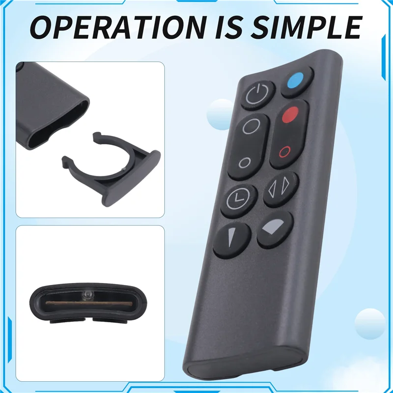 Цельный очиститель воздуха безлистный вентилятор с дистанционным управлением, подходит для Dyson AM09 HP00 HP01 Black-A58E