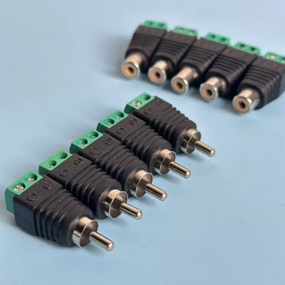 RCA Cable Audio Adapter RCA Male Female Plug to AV Screw Terminal Audio/Video Speaker Wire connectors Solderless Adapter
