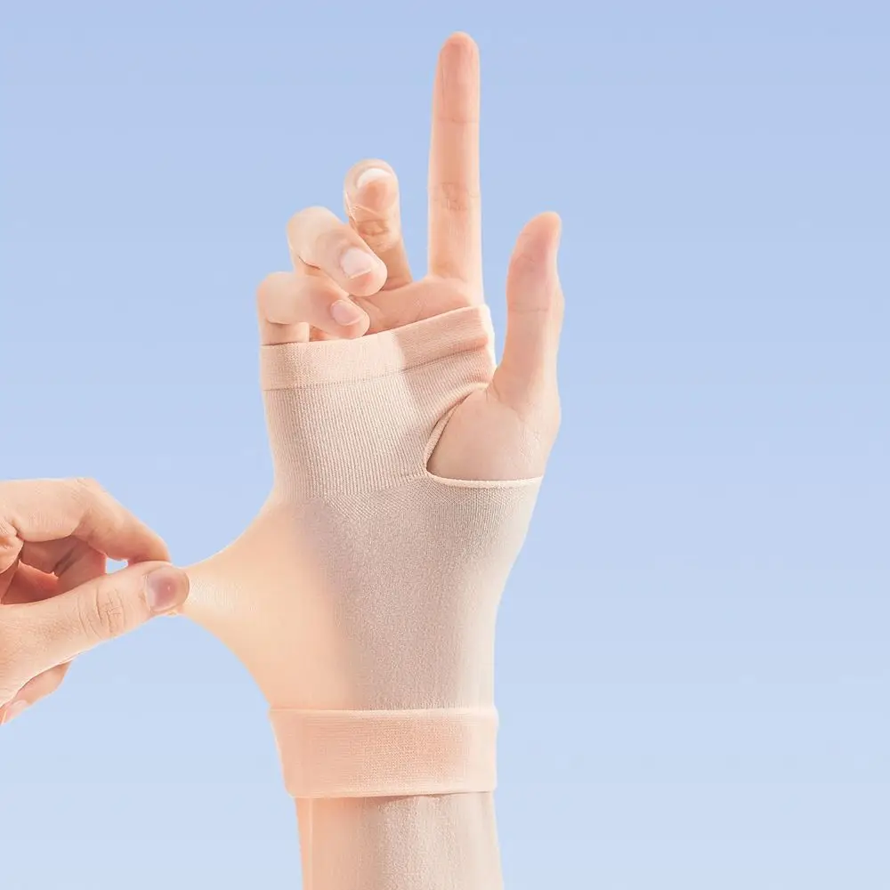 

Fashion Ice Silk Sunscreen Sleeves UV Protection Thin Cooling Arm Cover Sunscreen Long-Sleeve Spring Summer