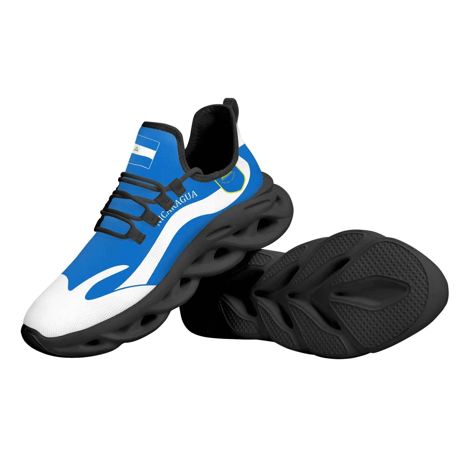 Nicaragua National Flag National Emblem Design Spring Outdoor Basketball Shoes Lightweight Breathable Platform Shoes