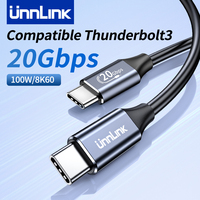 Unnlink USB 3.2 Cable 20Gbps PD 100W Type C Fast Charging Cord 8K@60Hz for iPhone 15 16 Macbook Samsung Compatible Thunderbolt 3