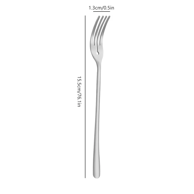 Stainless Steel Cake Fruit Fork Dinner Salad Fork Tableware Silver Dessert Fork For Hotel Party Kitchen Tool