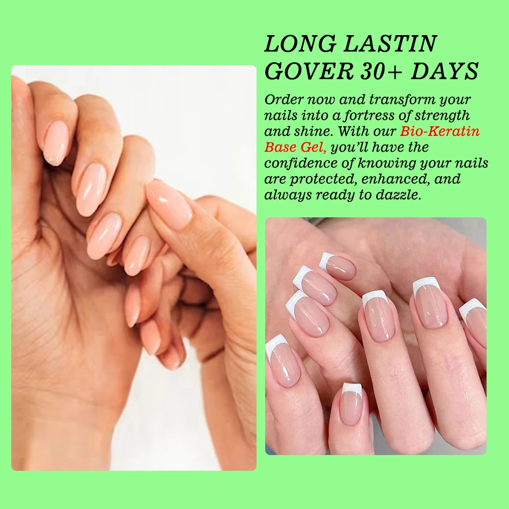 KODIES GEL Bio Keratin Rubber Base Coat UV Gel Nail Polish Vitamin Formula Repair Nail 15ml Semi Permanent Manicure Strengthener