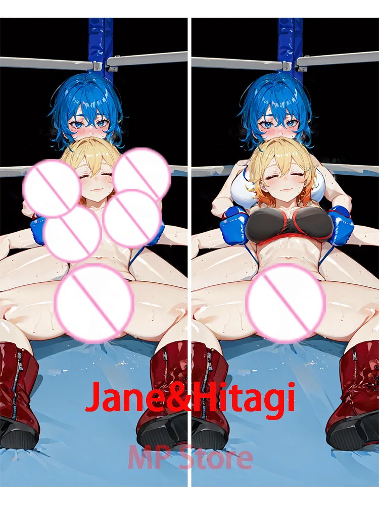 Dakimakura women's boxing Jane&Hitagi anime body hugging pillowcase with long pillows around the perimeter