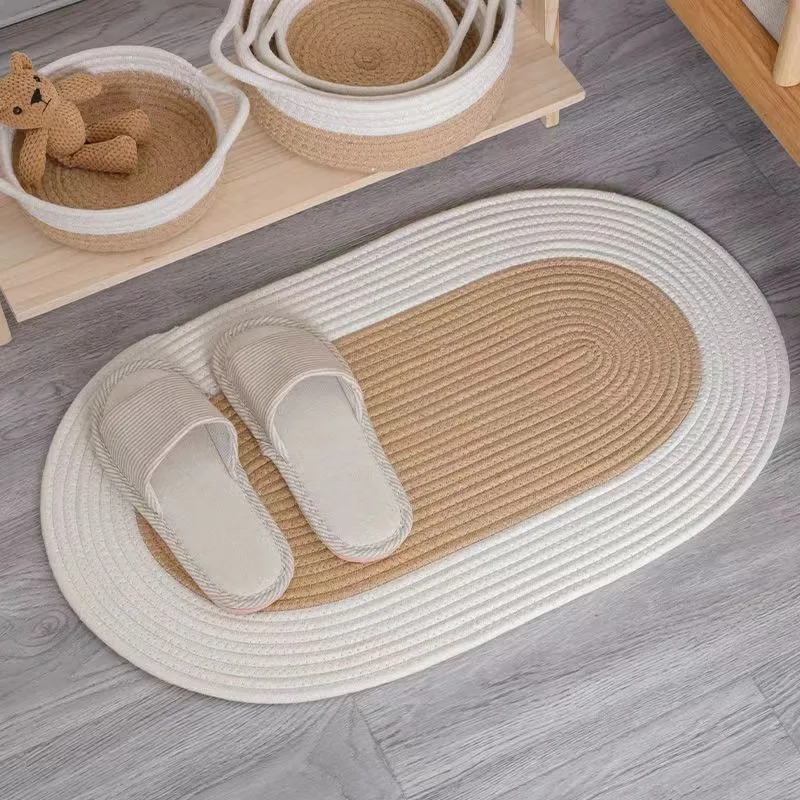 Cotton carpet office studio living room non-slip mat bedroom rental house renovation round absorbent floor mat