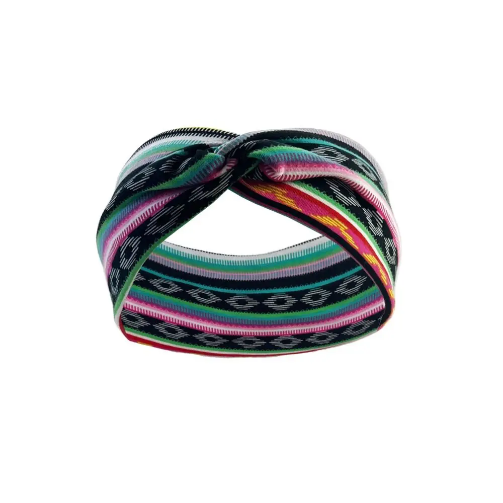 New Sweat Absorbent Bohemian Yoga Elastic Headband 10*25cm 10 Colors Sports Fitness Headband Ladies' Floral Printed Headband