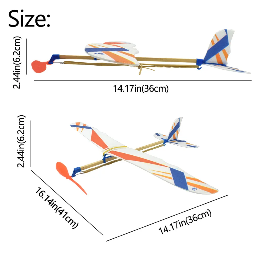 Juguetes DIY para niños, Kits de modelos de aviones alimentados con banda de goma, modelos de aviones de ensamblaje de plástico de espuma, regalos