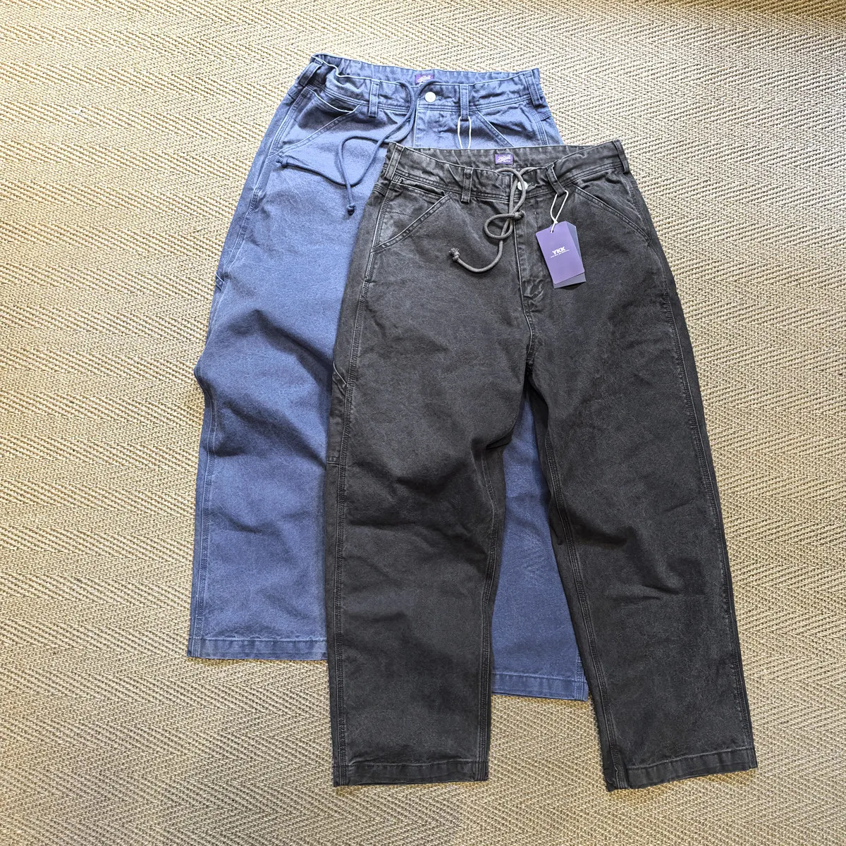 Amekaji Wear Thickened Fabric to the Top Washed Distressed Cargo Tapered Pants Japanese Style All-Matching Casual Working Pants