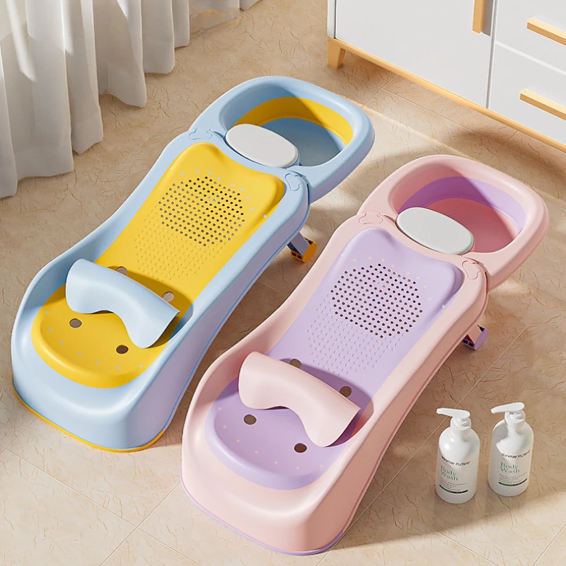 

Multi-Angle Baby Shampoo Table with Non-Slip Feet Pregnant Women Hair Wash Chair Foldable Pediatric Bathing Rack Storage Basket