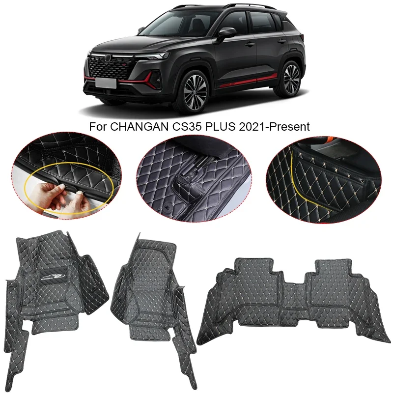 

3D Full Surround для CHANGAN CS35 Plus 2021-2025 Автомобильный напольный коврик Защитный вкладыш Подушечки для ног Ковер из искусственной кожи Водонепроницаемый аксессуар