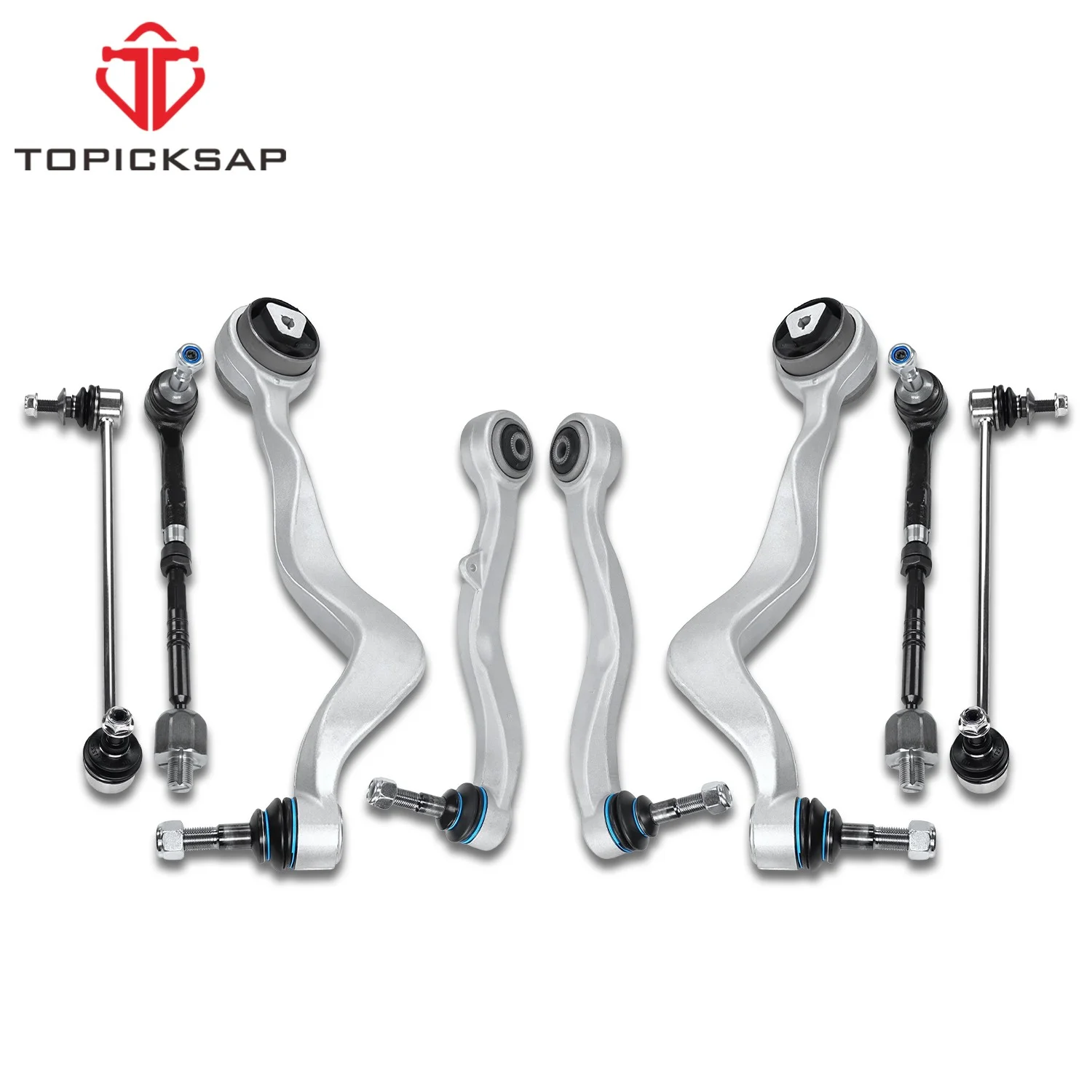 

TOPICKSAP 8pcs Front Lower Control Arm Sway Bar Link Tie Rod Kit for BMW 5 Series E60 525i 528i 530i M5 2004-2010