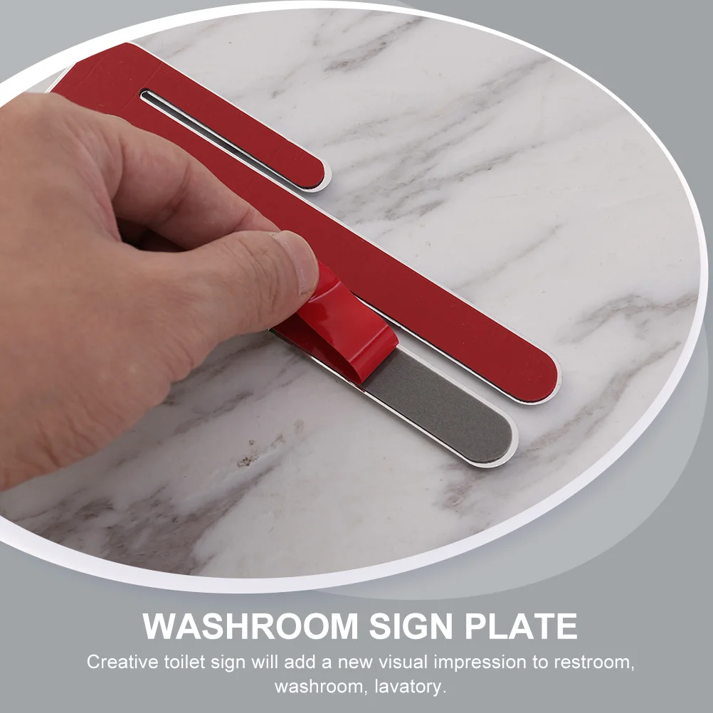 4 pcs Creative Toilet Sign Restroom Identification Plate Plastic Washroom Direction Sign For Home Hotel Public Toilet Lavatory