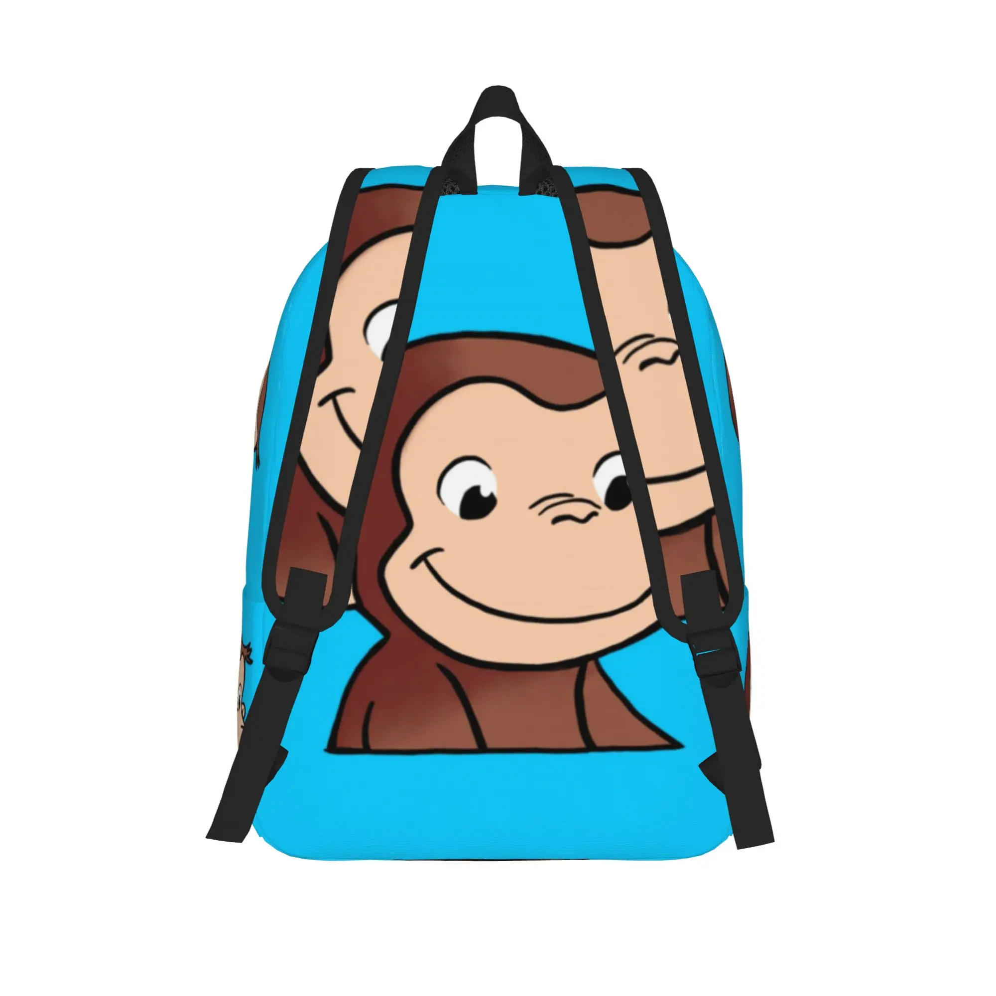Curious George monkey Casual Backpack Sports High School Work cartoon for kids TV Series Daypack for Men Women Laptop Canvas Bag