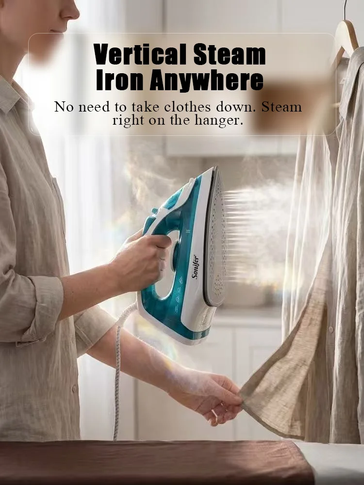 Steam Iron Sonifer SF-9034 1600W Ceramic Soleplate Vertical Steam Self Cleaning 180ml Tank Clothes Iron