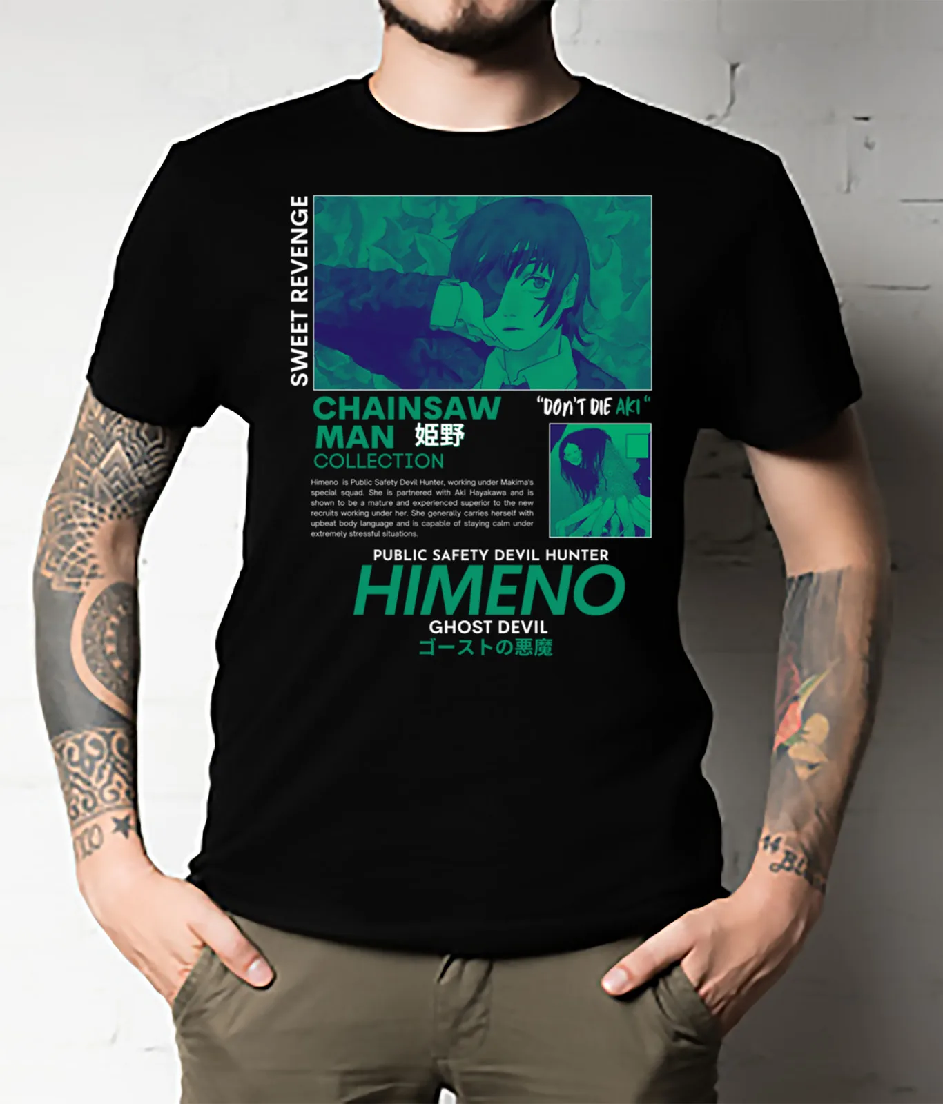 Himeno chainsaw T Shirt Anime Manga Neon Art