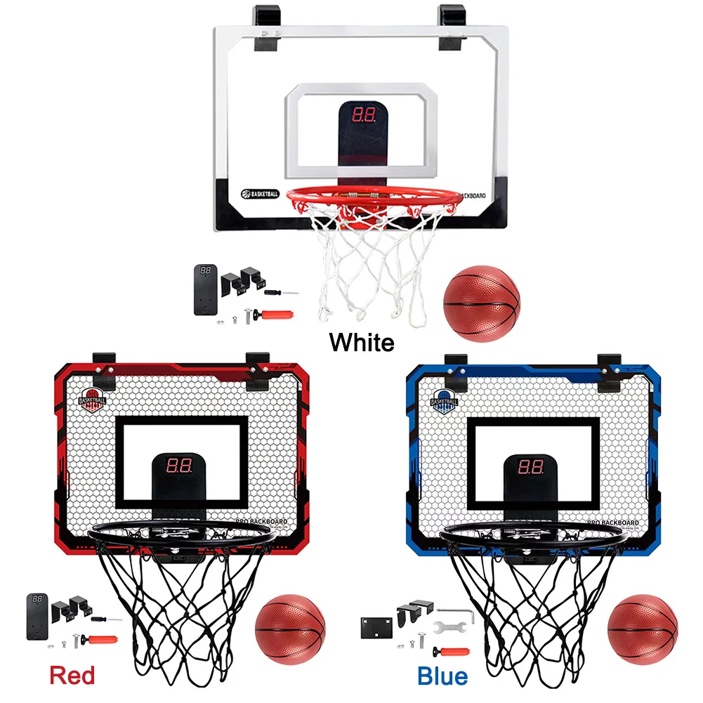 Kids Mini Basketball Hoop With Electronic Scoreboard Ball Sport Backboard Outdoor Indoor Excersise Accessory Funny Game Toys