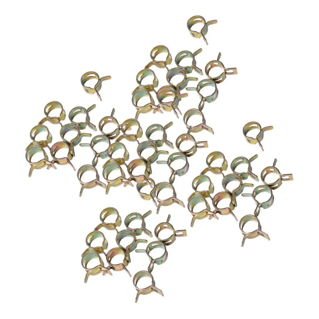 100 X 6mm-15mm Wide Base Tool Spring Water Pipe Air Tube Clips Heavy Duty