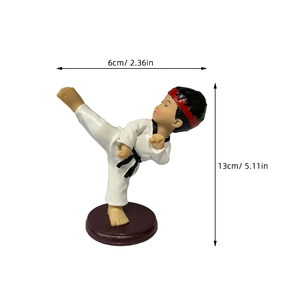 Karate Boy Christmas Ornament Decor Statue Taekwondo Action Figure Resin Adornment