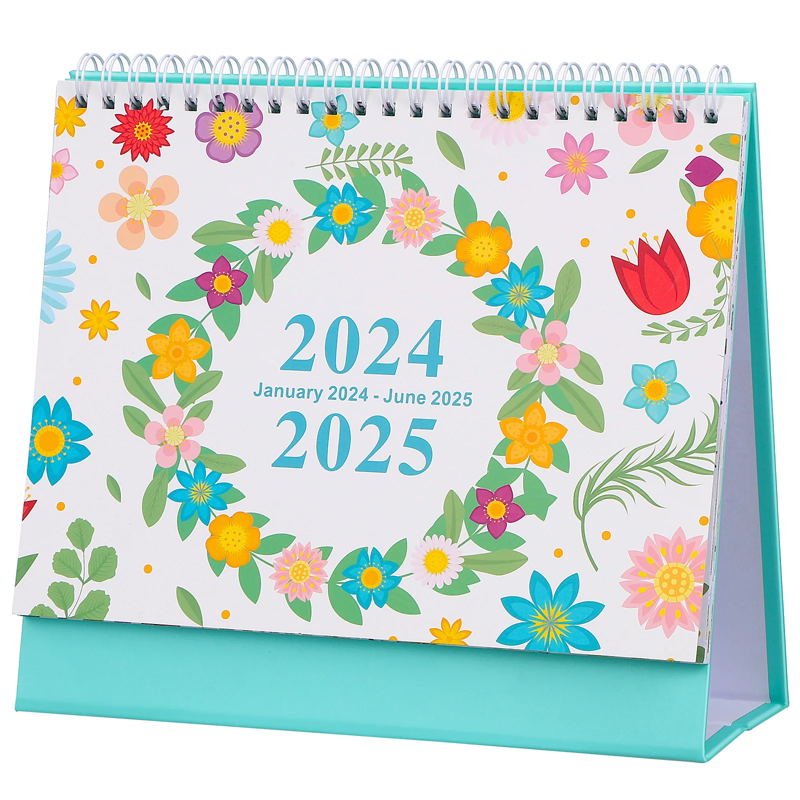 2024 English Creative Simple Desk Calendar 18 Months and 365 Days Countdown (spring Flowers Are Blooming) Desktop Small Decor