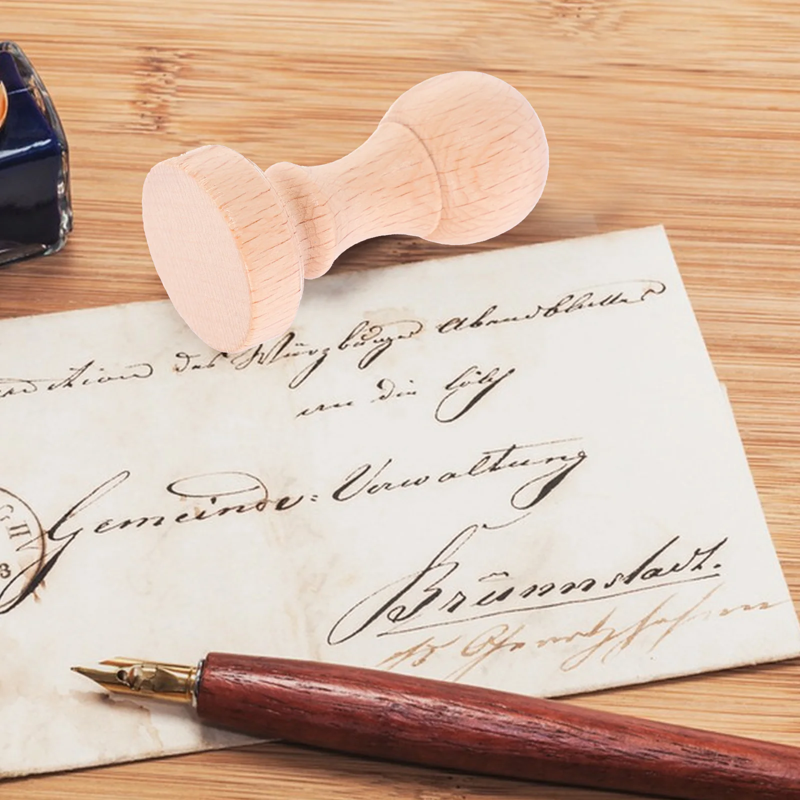 

2pcs Wooden Diy Blank Stamper For Crafting Smooth Carving Seal, Creative Wood Stamp For Journal Scrapbook Gift Cards Handbook