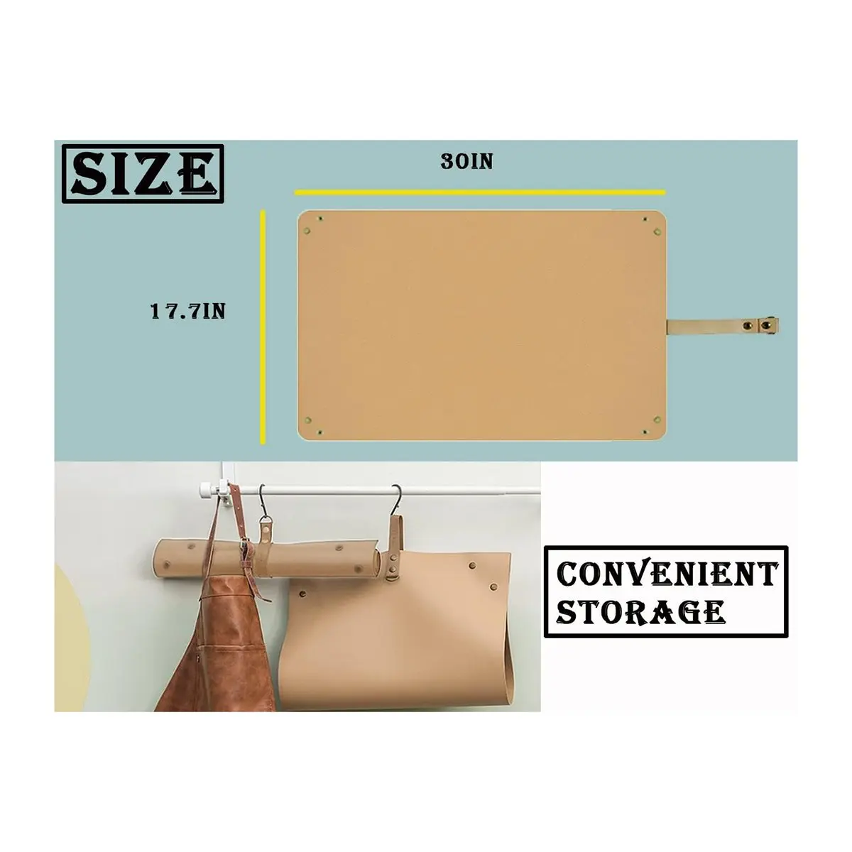 ABNH Leather Plant Repotting Mat Waterproof Transplanting Mat Indoor Potting Mat Portable Gardening Mat, 30x18 Inch
