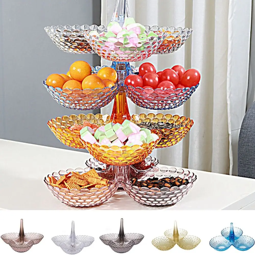 European-Style Multi-Layer Plastic Fruit Tray Anti-Deform Exquisite Stackable Dried Fruit Tray Stable Transparent