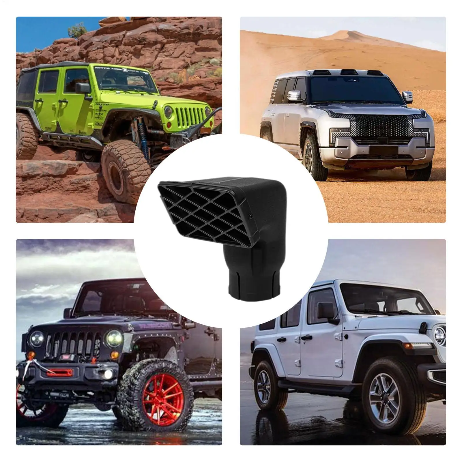Car Snorkel Head Replacement Lightweight Ram Air Kit Snorkel Head Impact Resistant Robust and Durable Air Intake Ram Top for Car