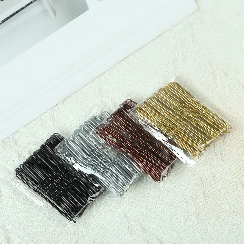 50pcs 50/60mm Hair Pin And Clips U Shape For Headpiece Women Girls Hairpins Accessories Bride Wedding Head Jewelry Decoration