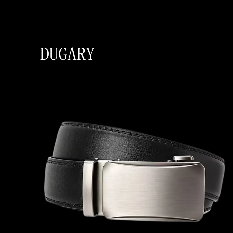 DUGARY Men Leather Belt Metal High Quality Business Fashion vintage Classic simple brand Cowskin Waist Strap Jeans Men Belt