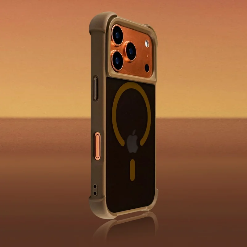 

Shockproof Defender For Magsafe Case for iPhone 17 Air 16 15 14 13 12 11 Pro Max Wireless Charging Matte Transparent PC Cover