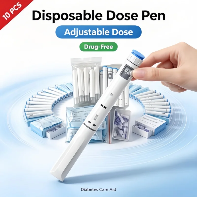 10Pcs Disposable Adjustable Dose Pen, High Precision Insulin Injection Aid Device for Daily Diabetes Care, No Medication